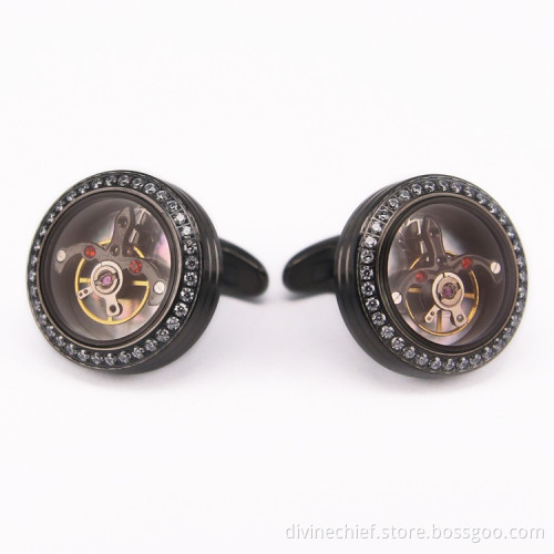 Make Custom Your Logo Stainless Steel Movement Cufflinks For Men
